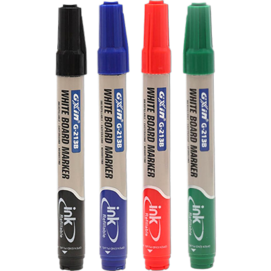 GXIN White Board Marker Refillable - 4 Pcs Multicolor Ink - G-213B