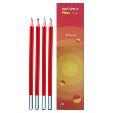 Matador Pluto Pencil 2B (Red) - 12 Pcs