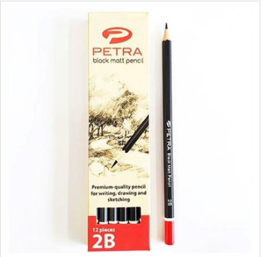 Petra Black Matt Pencil - 12 Pcs